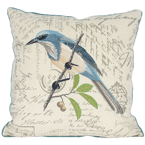 Manor Luxe Avian Blue Bird Throw Pillow & Reviews Wayfair